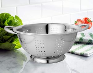 Passoire multifonction en acier inoxydable de 24 cm, passoire en acier inoxydable, tamis avec poignée et support pour pudding, STEEL CRAFT EXPORTS - Product Image 3