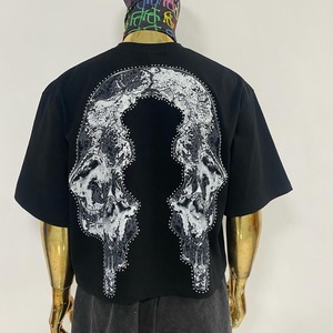 เสื้อยืดแขนสั้นผ้าวาฟเฟิลสำหรับผู้ชายเสื้อยืดผ้าฝ้ายเฟรนช์เทอร์รี่สไตล์โอเวอร์ไซซ์พิมพ์โลโก้ Dtg - Product Image 5