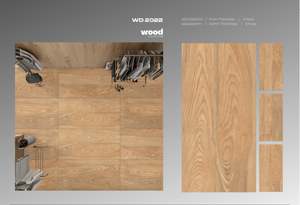 Carreaux de porcelaine émaillés inspirés du bois de 600x1200mm Texture élégante Résistance de surface supérieure Hôtels Salons Espaces de luxe - Product Image 2