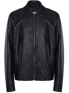 Veste en cuir noir élégante et tendance de haute qualité pour hommes, style slim, vente en gros, nouveau modèle 2024, service OEM - Product Image 2