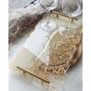 New Handmade Design Resin Serving <b>Tray</b> <b>for</b> Flat Weddings Flowers <b>Decoration</b> & Dinner Servings - Product Image 6