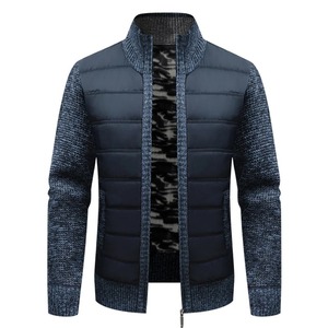 Winter Men Warm Cardigan Padded Jackets Fashion Men Fleece Lined Knitwear Sweaters Cardigan <b>Coats</b> Men Windbreaker Knit Jacket - Product Image 3
