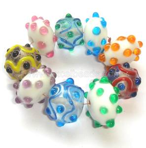 12mm Multi-Color Mixed Faceted Patterns Glass <b>Beads</b> Black Blue White Clear Coloured Boxed Jewelry Making Crystal Lampwork Glass - Product Image 2