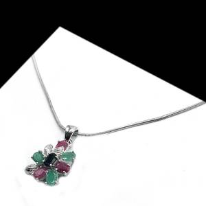 สร้อยคอหินหลายเม็ดสีเงินสเตอร์ลิง925สวยงามทันสมัยสำหรับคนเกิดในงานแต่งงานหรือของขวัญครบรอบ - Product Image 2