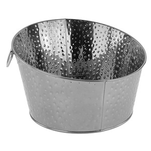 Cubo de Metal para hielo y bebidas, bañera grande de 25 cuartos, forma ovalada martillada para fiestas, Enfriador de vino, paquete de refrigeración para cerveza - Product Image 6