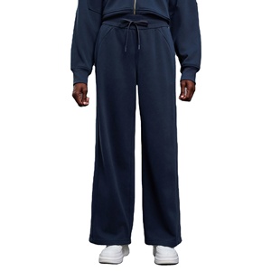 Women's Streetwear Fleece Sweatpants <b>Jogger</b> Set High-Waist Flared <b>Joggers</b> with <b>Polyester</b>/Cotton Material Loose Fit Full-Length - Product Image 2