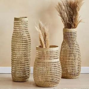 Jarrón blanco bohemio hecho a mano, artículo elegante de verano, algas marinas de tejido suelto para el hogar, flores decorativas, regalo moderno de Vietnam - Product Image 2