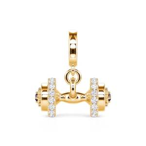 Jeulia Move My Way <b>Clip</b>-<b>On</b> Dumbbell <b>Charm</b> 18K Gold-Plated Fine Pendant - Product Image 1