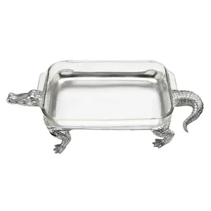 Plateau en aluminium à garniture ornée antique faite à la main pour vanité de salle de bain grand grossiste Zahid exporte l'Inde - Product Image 2