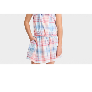 Canotta a Quadri Rosso Bianco Blu per Ragazze Cat & Jack, Taglia XL, Traspirante, in Maglia Intrecciata, Stile Sportivo con Decorazione Stampata - Product Image 3