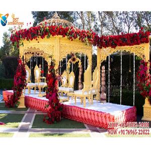 โดมงานแต่งงานธีมสวนมาฮารานี  แท่นงานแต่งงานไม้แบบเปิดพร้อมโดม  แท่นงานแต่งงานไม้สไตล์อินเดียสุดอลังการ  ของตกแต่งงานอีเว้นท์ในสหรัฐอเมริกา - Product Image 1