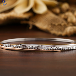0.60 CT diamant rond taille brillant or blanc 18 carats | Bracelet diamant Cvd/Hpht diamant laboratoire pierre bijoux - Product Image 1