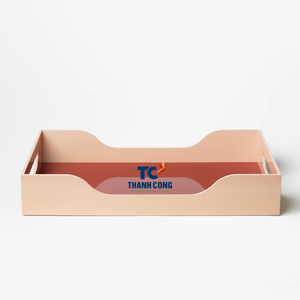 Bandeja Moderna de Madera Lacada, Bandeja Cuadrada para Servir con Acabado Brillante para Café, Té, Desayuno y Decoración del Hogar, Hecha en Vietnam - Product Image 1