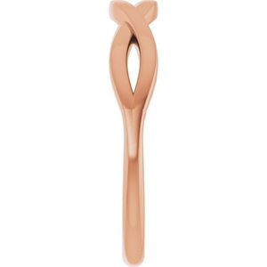 Stuller 14K Yellow Gold Fine Jewelry Twisted <b>Ring</b> 57897:100P <b>Statement</b> <b>Ring</b> with Cut Stone Inlay Everyday Wear - Product Image 4