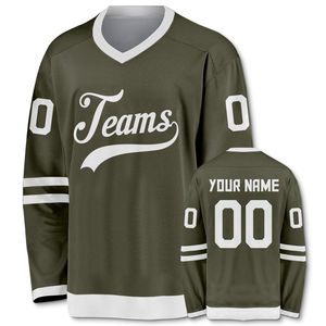 Venta caliente personalizada cosido deportes camisetas de hockey sobre hielo apliques bordados uniforme de hockey sobre hielo transpirable precio barato OEM - Product Image 1