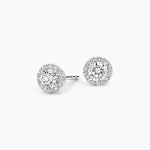 1 Carat Round Cut Stud <b>Earring</b> With <b>Halo</b> Style <b>Earring</b> VS1 Clarity D Color 14K White Gold Daily Wear Diamond <b>Earring</b> For Women - Product Image 1