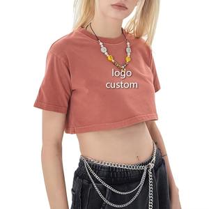 Tops d'été respirants personnalisés Chemises de couleur unie pour femmes Crop Top confortable pour femmes Crop Top disponible Taille S - Product Image 4