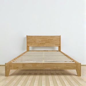 Cadre de lit King minimaliste et durable en bois d'hévéa avec lit plateforme en bois Fournisseur du Vietnam OEM/OEM - Product Image 1