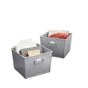 Ensemble fait à la main de 2 conteneurs de stockage galvanisés gris modernes Parfait Home Kitchen Small Design Solutions de stockage élégantes idéales - Product Image 1