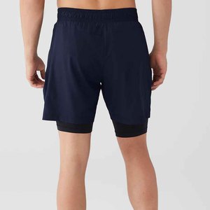 Shorts de bain décontractés pour hommes bleu marine à séchage rapide avec poches et cordon de serrage à la taille, vente en gros, forte demande - Product Image 2