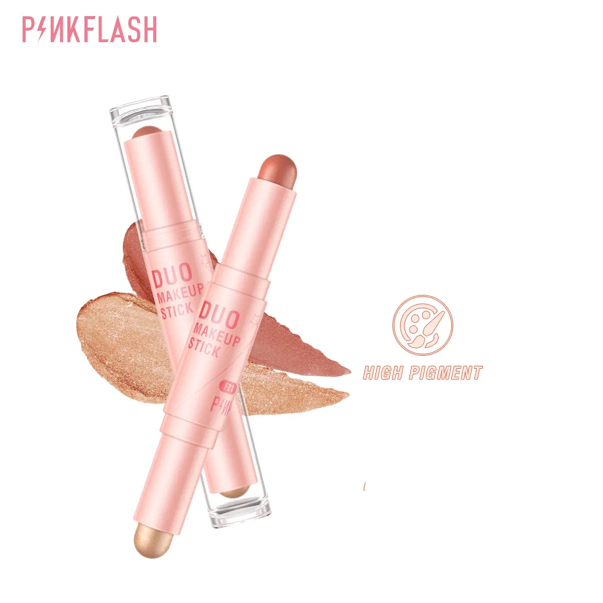 PINKFLASH PF-F21 double ended contour stick blush sticks low moq glossier blush blusher
