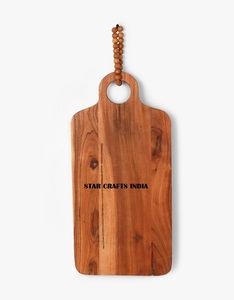 Tabla de cortar de madera de acacia y nogal rectangular personalizada, tabla de cortar de madera de bambú, tabla para quesos - Product Image 6