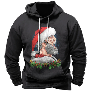 2023 Men's Casual Clothing <b>Funny</b> Santa Claus Print Hoodie Oversized Sweatshirt Seamless Feature <b>Christmas</b> Tops Cartoon Pattern - Product Image 6