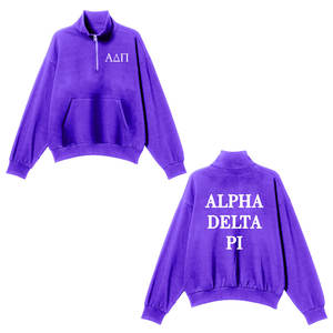 Sweat-shirt à fermeture éclair personnalisé OEM pour femmes hiver Front Sorority Alpha Delta Pi Tennis Club Greek Wear - Product Image 1