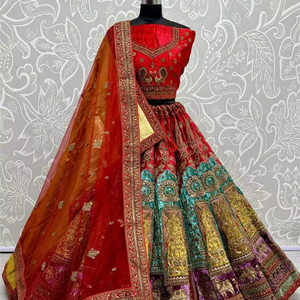 ชุดเจ้าสาวที่สวยงาม lehenga choli กับคู่ dupatta - Product Image 1