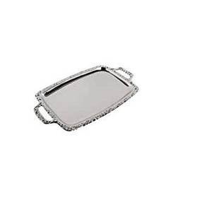 Plateau de service à un étage en aluminium doré attrayant avec un design classique, lavable au lave-vaisselle, pour un usage domestique et hôtelier - Product Image 1