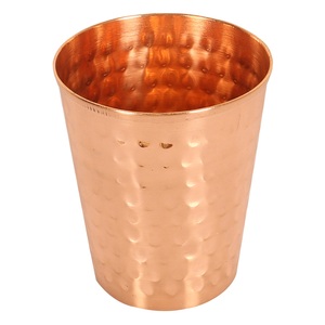 Vaso martillado de cobre para servir agua potable para el hogar, cocina, Ayurveda, beneficios para la salud, Metal. - Product Image 4