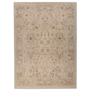Tapis en laine noué à la main Jaipur Rugs AE, motif médaillon rectangulaire beige-brun, idéal pour adolescents, pour la maison et les couloirs - EA-3009 - Product Image 1