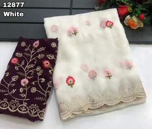 Design moderne Meilleure qualité Belle Georgette avec multi broderie florale Design Work Indien Exportateur et fournisseur - Product Image 6