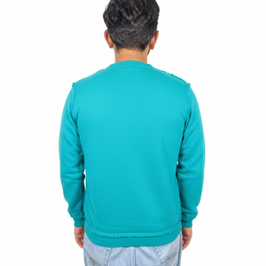 เสื้อสเวตเชิ้ตผ้าฝ้ายผสมโพลีเอสเตอร์เนื้อนุ่ม สไตล์ลำลอง พิมพ์โลโก้ได้ คอกลม สีพื้น ย้อมสีพื้น เหมาะสำหรับฤดูหนาว - Product Image 4