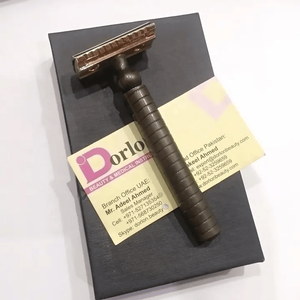 Dorlon Barber Safety Razor avec lame à double tranchant en acier inoxydable, manche en métal personnalisé, boîte d'emballage écologique certifiée ISO/CE - Product Image 2