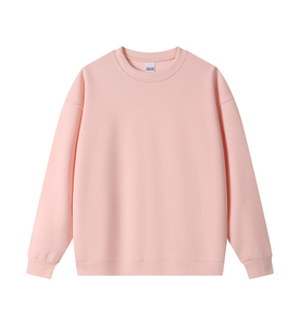 สเวตเชิ้ตผ้าฝ้ายแท้สำหรับผู้หญิงเสื้อสเวตเชิ้ตแฟชั่นเฮฟวีเวตทรงหลวมสีพื้นสำหรับทุกเพศ - Product Image 4