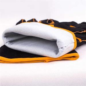 Vente en gros de gants de soudage à main pleine en cuir de vachette double couche résistants à l'usure et à la chaleur Protection du travail pour les soudeurs - Product Image 3