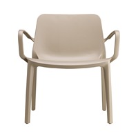 Fauteuil bas empilable en technopolymère pour usage intérieur et extérieur, chaise longue pour terrasse d'hôtel et café, fabriqué en Italie