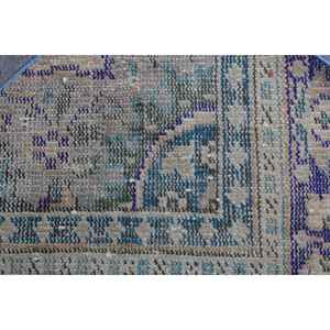 Alfombra de 2.4x1.4 pies, Alfombra Turca Vintage, Alfombra de Lana Azul - Product Image 4