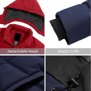 Chaqueta Acolchada con Capucha para Hombre, 2026, Poliéster/Nailon, Casual, Invierno, Impermeable, Ecológica, Resistente al Viento - Product Image 6