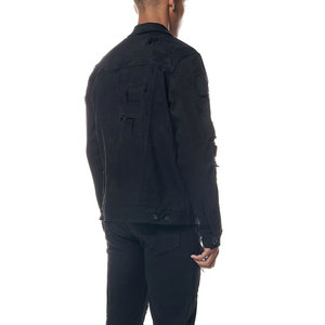 Solid Color Breathable Winter Men Jeans Jacket and <b>Pants</b> Set Zipper Fly Closure Heavyweight Fashion Look - Product Image 3