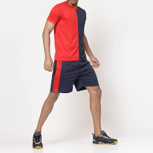 Ropa informal de manga corta de verano para hombre, trajes personalizados para hombre, conjuntos de traje de estilo de gimnasio, conjunto corto de panel para correr, conjunto de algodón transpirable para hombre - Product Image 4