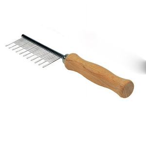 Cepillos DE ASEO contra pulgas para mascotas, peine profesional de acero inoxidable con mango de madera para perros - Product Image 2