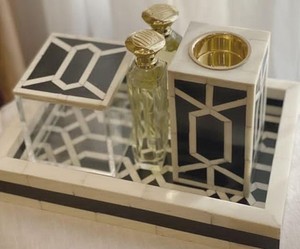 Bakhoor quemador regalo Set Ramadán árabe incienso quemador cuadrado resina 10x10 pulgadas hueso incrustaciones árabe Tradnary - Product Image 6