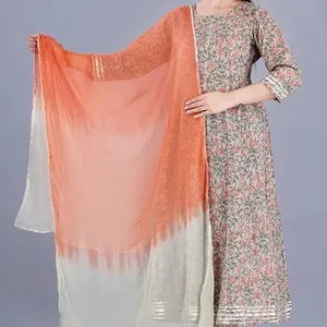 Ấn Độ truyền thống mặc anarkali kurtis phụ nữ dân tộc mặc kurti và quần dupatta thiết lập thường xuyên được trang bị từ Ấn Độ giá bán buôn