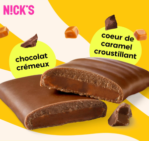 Barra de Caramelo Crujiente Keto NICKS, Chocolate con Almendras, 88 Calorías, 2 Carbohidratos Netos, Bajo en Carbohidratos, Sin Gluten (21 Barras x 28g) - Product Image 3