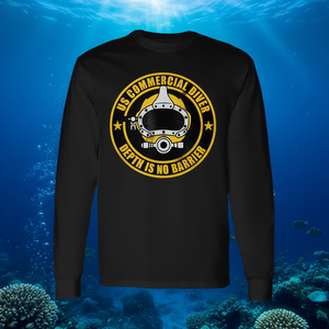 Camiseta de manga larga sin mangas para buceador comercial estadounidense con diseño desgastado, producto promocional - Product Image 3