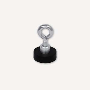 Sistema magnetico gommato Ø18x6mm con occhiello - Product Image 1