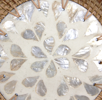 Plateau en rotin naturel tissé à la main au meilleur prix du Vietnam incrustation de nacre pour la décoration de table de fruits et légumes de thé