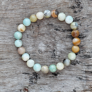 Bracelet Unisexe en Acier Inoxydable Amazonite Style Religieux Perles Libres Bracelets Classique Anniversaire de Mariage ou Cadeau de Fête - Product Image 1